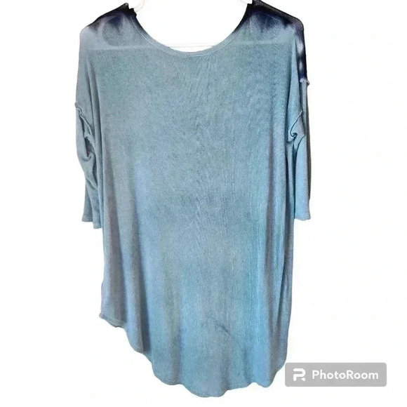 Free People Shirt Tie Dye Ombre Tunic Blue Size Small 66170 - Picture 2 of 11
